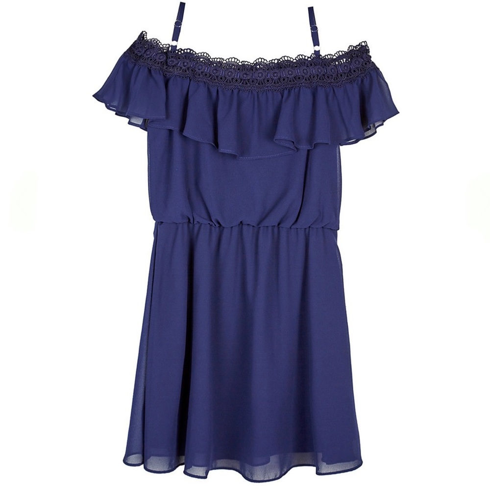 IZ Amy Byer Crochet Off-the-Shoulder Dress